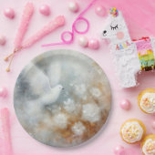 Wedding Dove Bloemen Papier Borden Papieren Bordje (Feest)