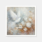 Wedding Dove Bloemen Papier Servetten - (Voorkant)