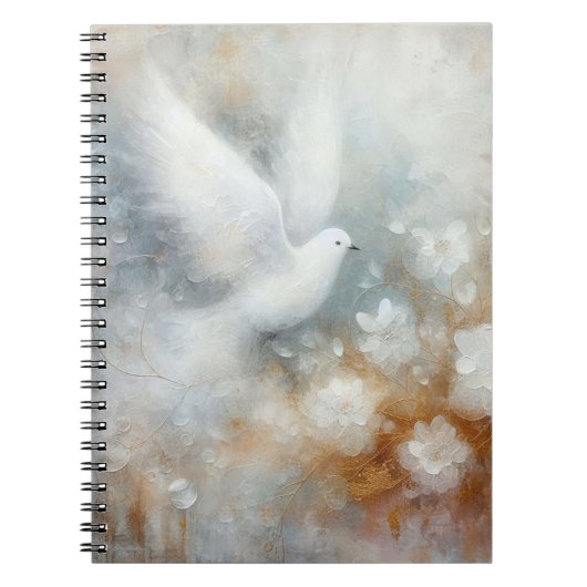 Wedding Dove Floral Foto Notitieboek (Voorkant)