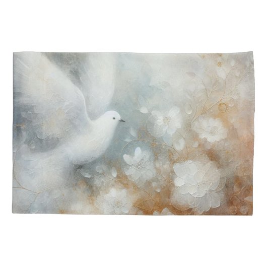 Wedding Dove Floral Pillow Hoesje Kussensloop (Achterkant)
