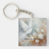 Wedding Dove Floral Sleutelhanger - (voorkant)