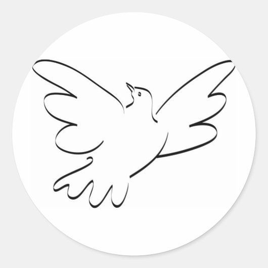 Wedding Dove Flying Religious Peace Symbol Ronde Sticker (Voorkant)