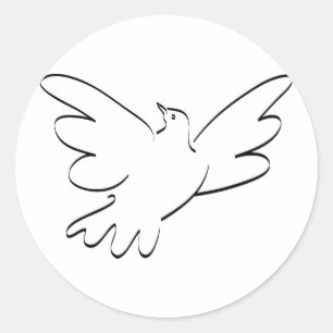 Wedding Dove Flying Religious Peace Symbol Ronde Sticker