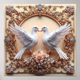 Wedding Doves Art Poster