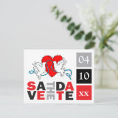 Wedding Doves Heart Save the Dates Sjabloon (Staand voorkant)