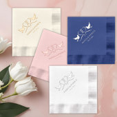 Wedding Doves Hearts Folie Servetten