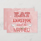 Wedding Doves RSVP Kaart (Voorkant / Achterkant)