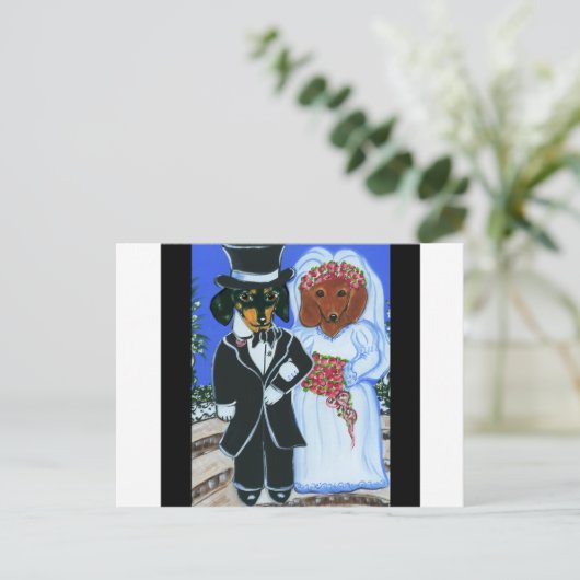 Wedding Doxies Briefkaart (Staand voorkant)