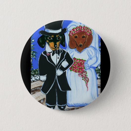 Wedding Doxies Ronde Button 5,7 Cm (Voorkant)