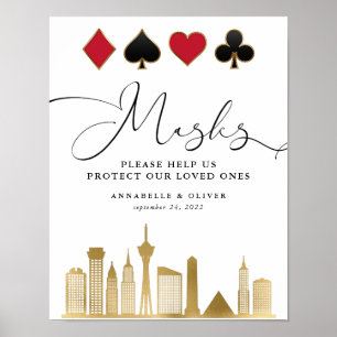 Wedding Draag een Masker Las Vegas Destination Poster
