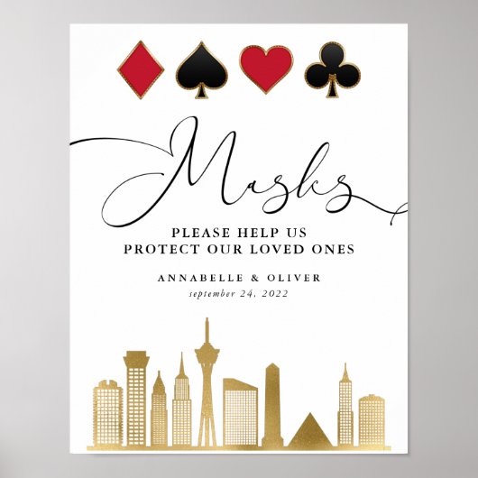 Wedding Draag een Masker Las Vegas Destination Poster (Voorkant)