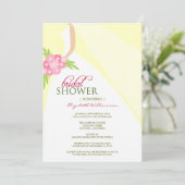 Wedding Dress_2 Bridal Shower Invitation (geel) Kaart (Staand voorkant)