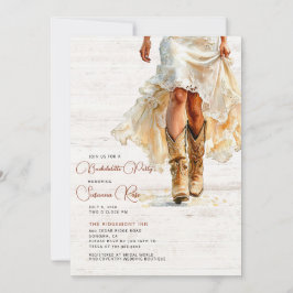 Wedding Dress Cowgirl Boots Bachelorette Party Kaart