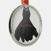 Wedding Dress Maid of Honor Kerstannament Metalen Ornament (Rechts)