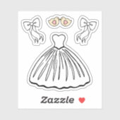 Wedding Dress Stickers  (Vel)