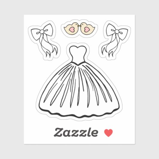 Wedding Dress Stickers (Vel)