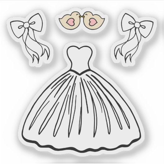 Wedding Dress Stickers  (Voorkant)