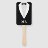 Wedding Dress Tuxedo Mr Mrs Guess Who Game Handwaaier (Achterkant)