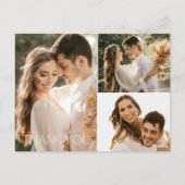 Wedding Drie Fotocollage Dank u Briefkaart (Voorkant)