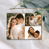 Wedding Drie Fotocollage Dank u Briefkaart
