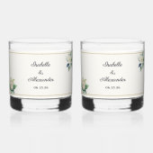 Wedding Drinkware Botanical Personalized Whisky Glas (Achterkant)