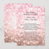 Wedding Driving Directions Roos Blush Pink Lights Kaart (Voorkant / Achterkant)