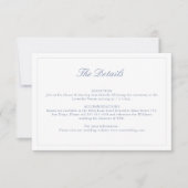 Wedding Dusty Blue Crest Monogram Details Kaart (Voorkant)