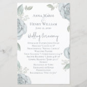 Wedding Dusty Blue Elegant Floral Ceremony Roos (Voorkant)