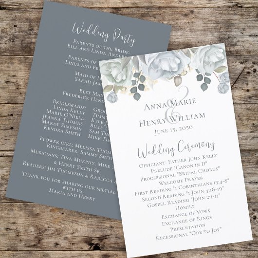 Wedding Dusty Blue Elegant Floral Ceremony Roos