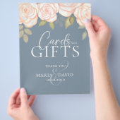 Wedding Dusty Blue Floral Kaarten en cadeaubonzen (Hand)