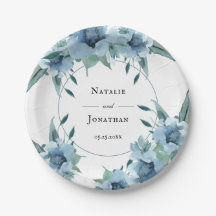 Wedding Dusty Blue Floral  Shabby Chic Pape