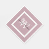 Wedding Dusty Pink Elegant Monogram + Names Paper Servet (Hoek)