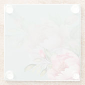 Wedding & Eid | Pink Peony & Sage Green Glazen Onderzetter (Achterkant)