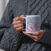 Wedding & Eid | Pink Peony & Sage Green Jumbo Mug Grote Koffiekop