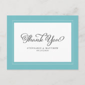 Wedding Elegant Aqua Chic Modern Borders Briefkaart (Voorkant)