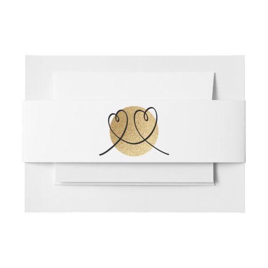 Wedding Elegant Black en Gold Uitnodigingen Wikkel (Voorkant Voorbeeld)