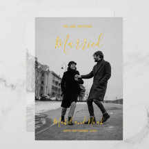 Wedding Elegant Black White Foto Gold