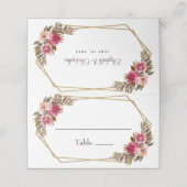 Wedding Elegant Chic Floral Gold Lijst White Plaatskaartje (Buitenkant ongevouwen)