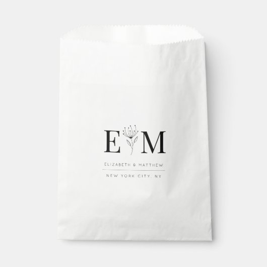 Wedding Elegant Chic Modern Monogram Foliage Bedankzakje (Voorkant)