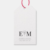 Wedding Elegant Chic Modern Monogram Foliage Cadeaulabel (Voorkant)