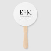 Wedding Elegant Chic Modern Monogram Foliage Handwaaier (Voorkant)