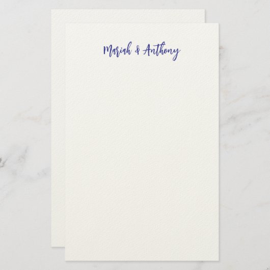 Wedding Elegant Creative Classical Blue White Briefpapier (Voorkant / Achterkant)