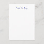 Wedding Elegant Creative Classical Blue White Notitiekaartje (Voorkant)