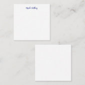Wedding Elegant Creative Classical Blue White Notitiekaartje (Voorkant / Achterkant)