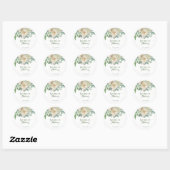 Wedding Elegant Floral neutraal Roos Gold Ronde Sticker (Vel)