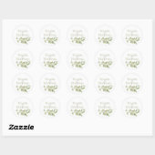 Wedding Elegant Foliage Sage Greenery Simple Favor Ronde Sticker (Vel)