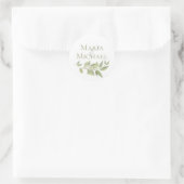 Wedding Elegant Foliage Sage Greenery Simple Favor Ronde Sticker (Tas)