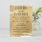 Wedding Elegant Gold en Black Kaart (Staand voorkant)