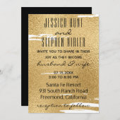 Wedding Elegant Gold en Black Kaart (Voorkant / Achterkant)