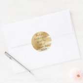 Wedding Elegant Gold en Black Ronde Sticker (Envelop)